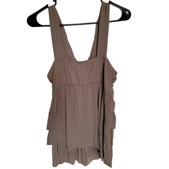 Wet Seal Beaded Flowy Ruffled Boho Top Size Medium - Picture 4 of 10